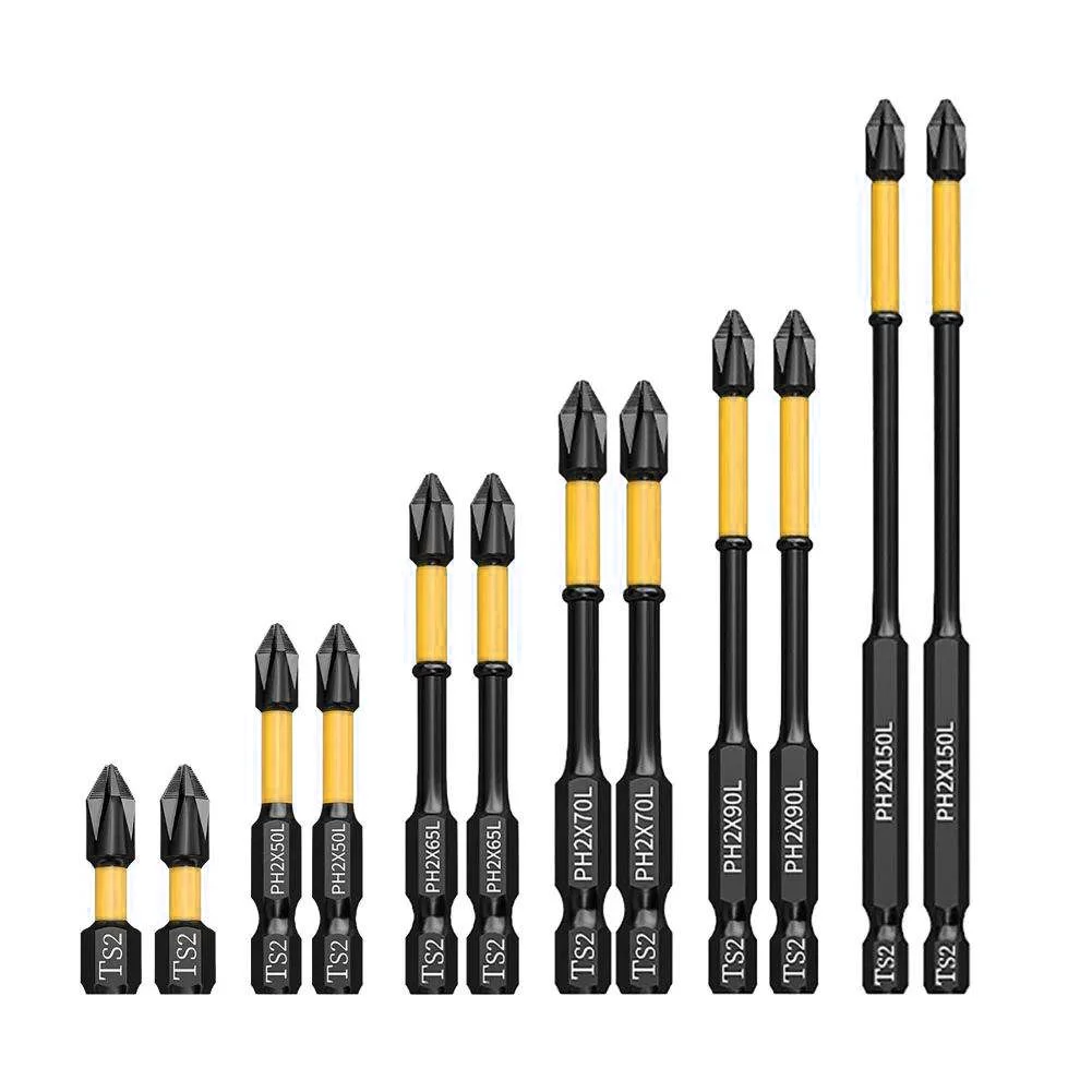 

6/12 Pcs Magnetic Screwdriver Bits Non-slip Shockproof Phillips Impact Bits Hex Shank Alloy Steel Bits Suitable for Power Tools
