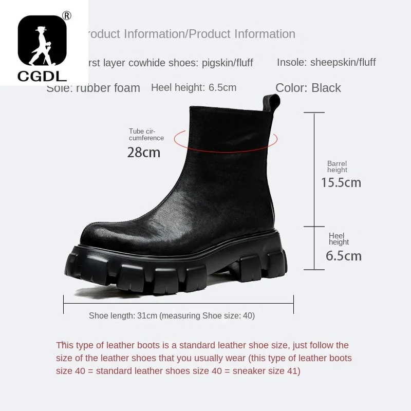 Platform Mens Boots 2024 Men Shoes British Style Side Zipper Wear-resistant Casual Boots Classic High-top Black Chelsea Boots