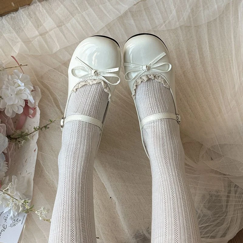Zapatos de Tacón Ancho con Lazo y Color Sólido Elegantes para Mujer, Zapatos de Punta Redonda Cerrada, Zapatos Bajos de Moda para Primavera y Otoño