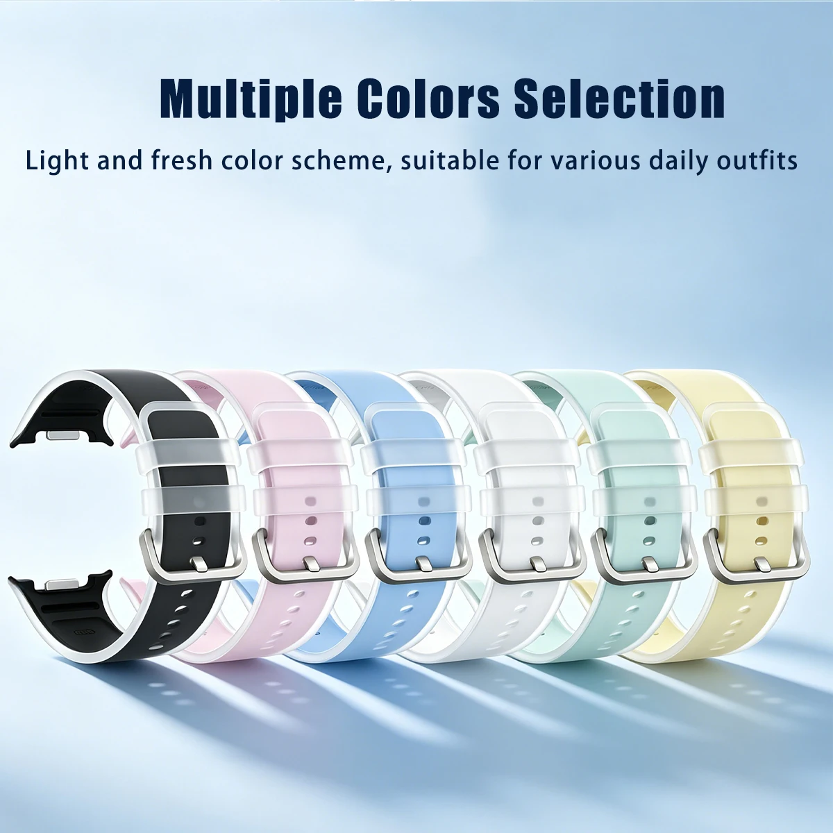 Official Jelly Transparent Silicone Strap for Samsung Galaxy Watch 9/8/8 Classic Sports Bracelets for Watch 9 8 40mm 44mm 46mm