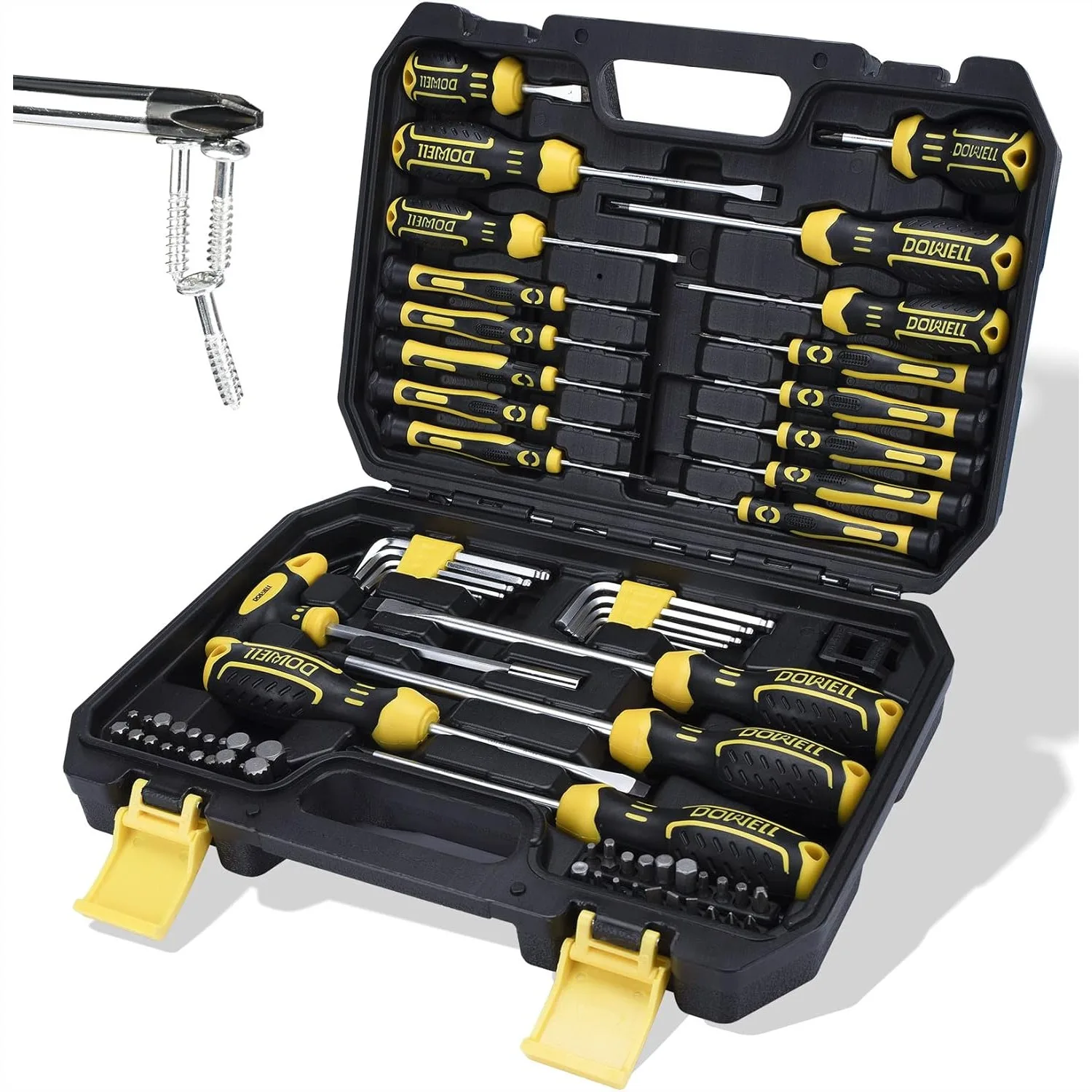 

Magnetic Screwdriver Set 108-Piece Slotted Phillips Torx Precision Bits Hex Key Magnetizer Tool Kit for Repair Craft