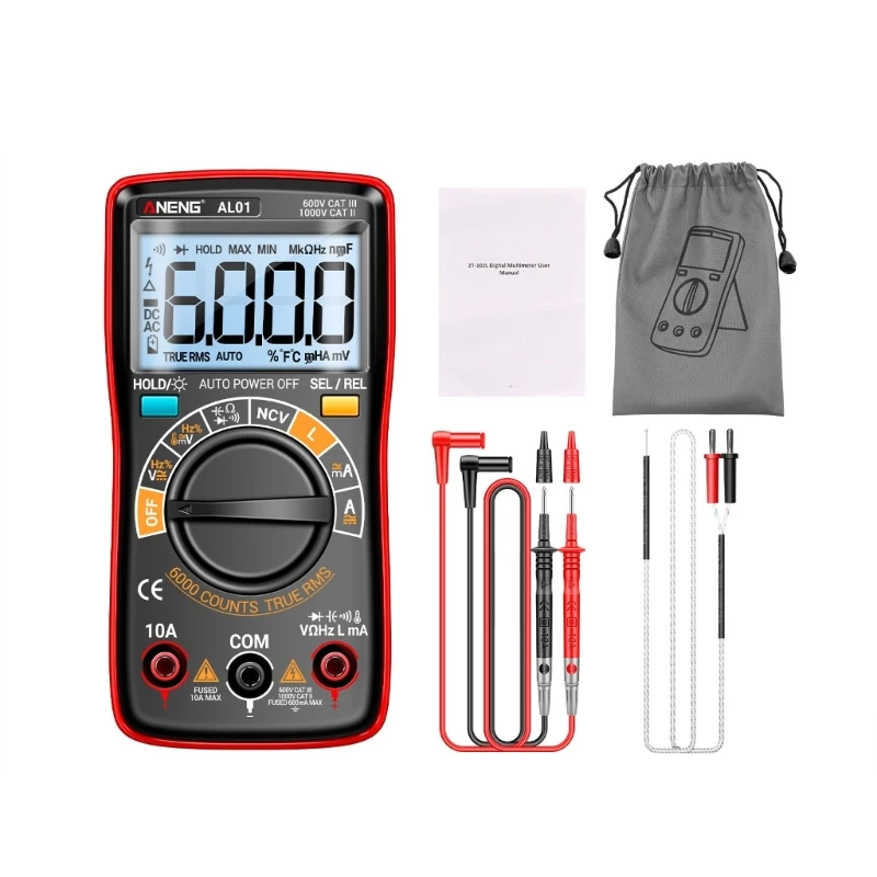 ANENG Multimeter Voltage Tester Ohmmeter with Data Retention Backlit for Capacitance Test Battery Operated(NOT Included)