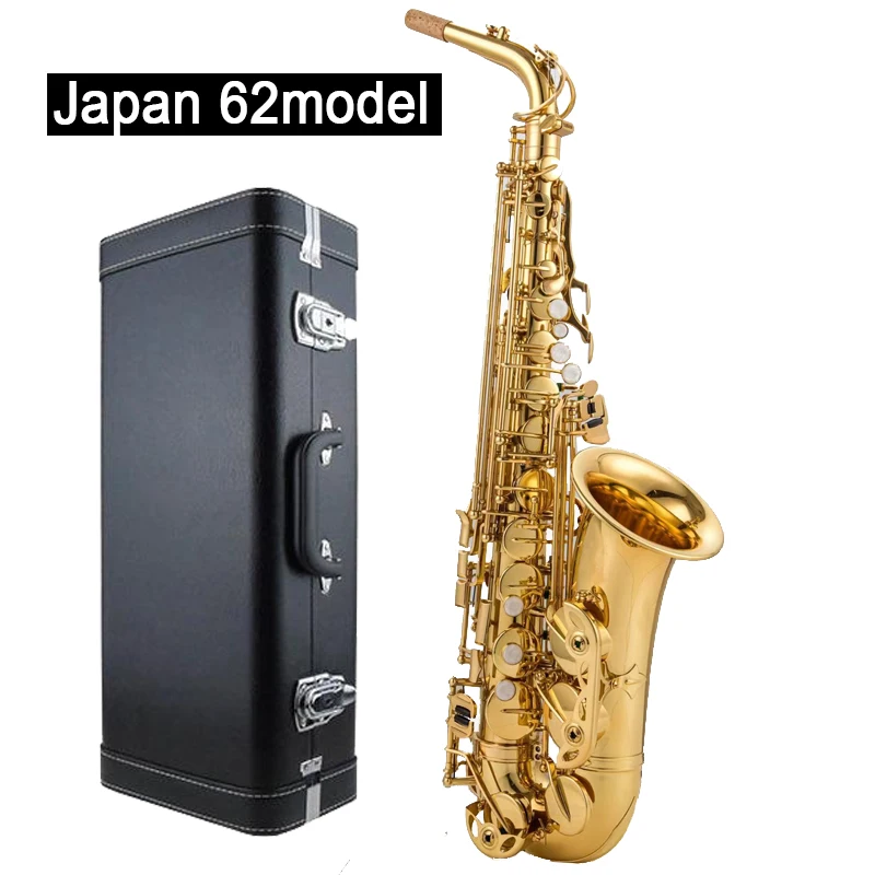 

Japan Classic Alto saxophone 62 Model Eb-Flat Lacquer gold Excellent quality Brass Musical instrument Sax with Saxophone case