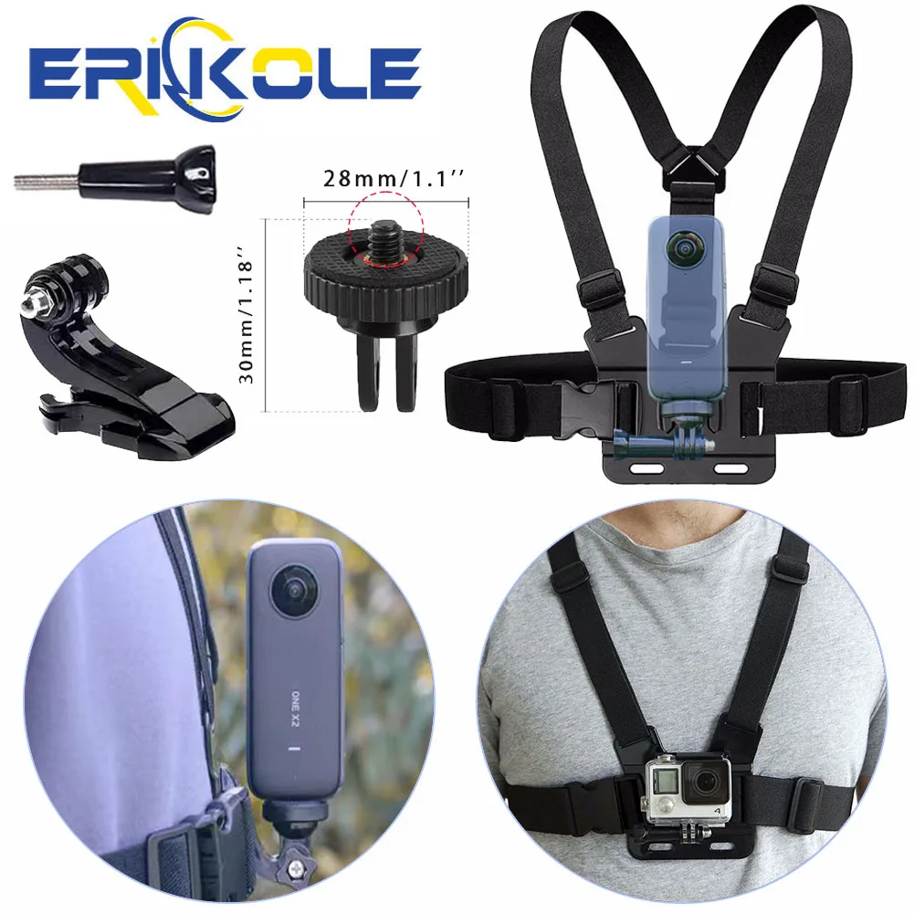 Regulowany pasek na klatkę piersiową do kamery GoPro Hero Insta360 One X3 DJI Osmo Pocket 3 Akcesoria do kamery akcji