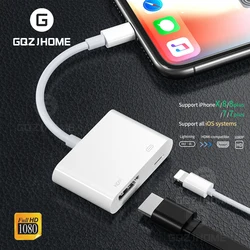 Adaptador AV de áudio digital para relâmpago para HDMI, tela de sincronização, conversor AV, HDTV, projetor, monitor, iPhone 15, 1080p