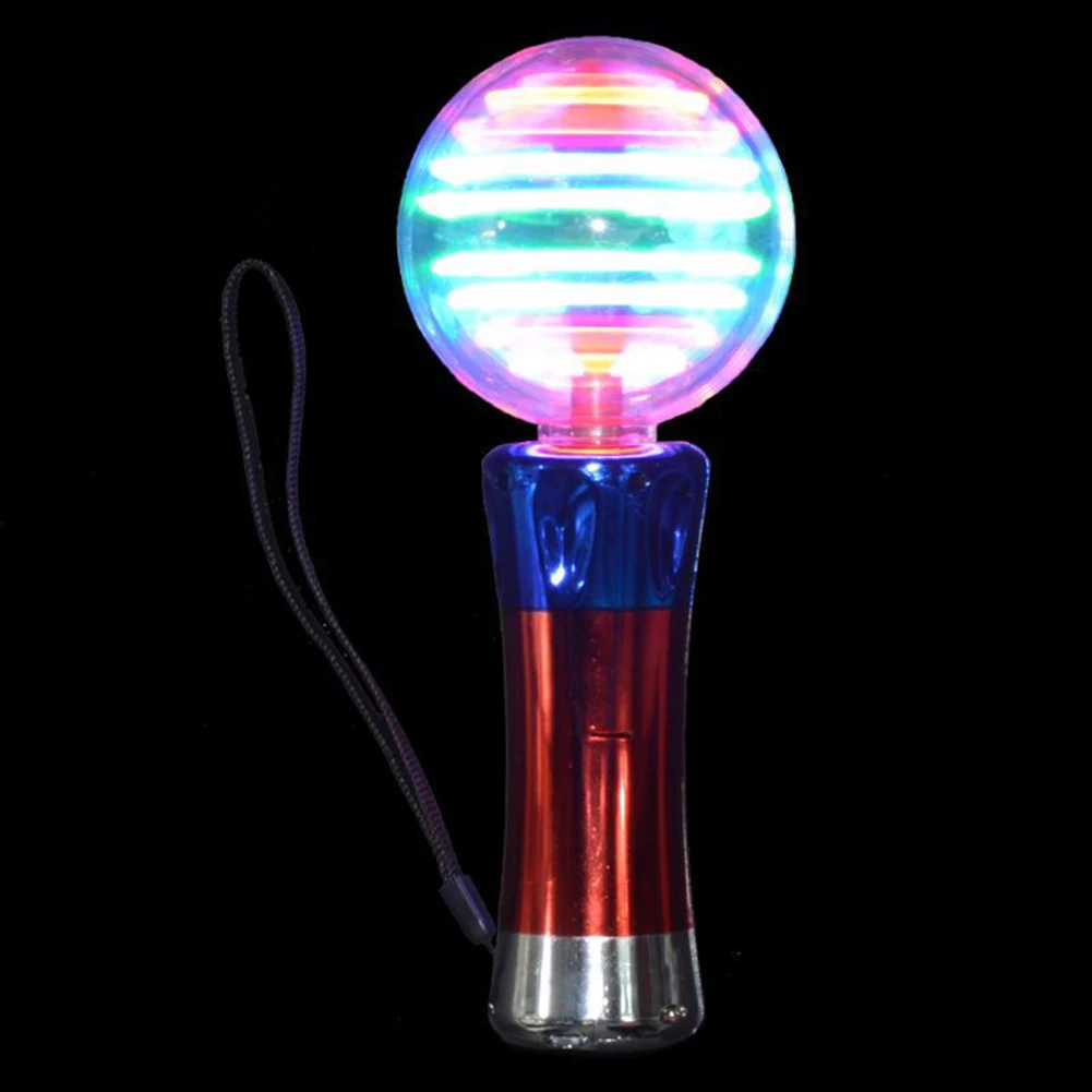 7.8 Inch Thrilling Spinning Light Show Classroom Prizes Light Up Magic Ball Toy Wand Plastic LED Wand Stocking Stuffers for Kids