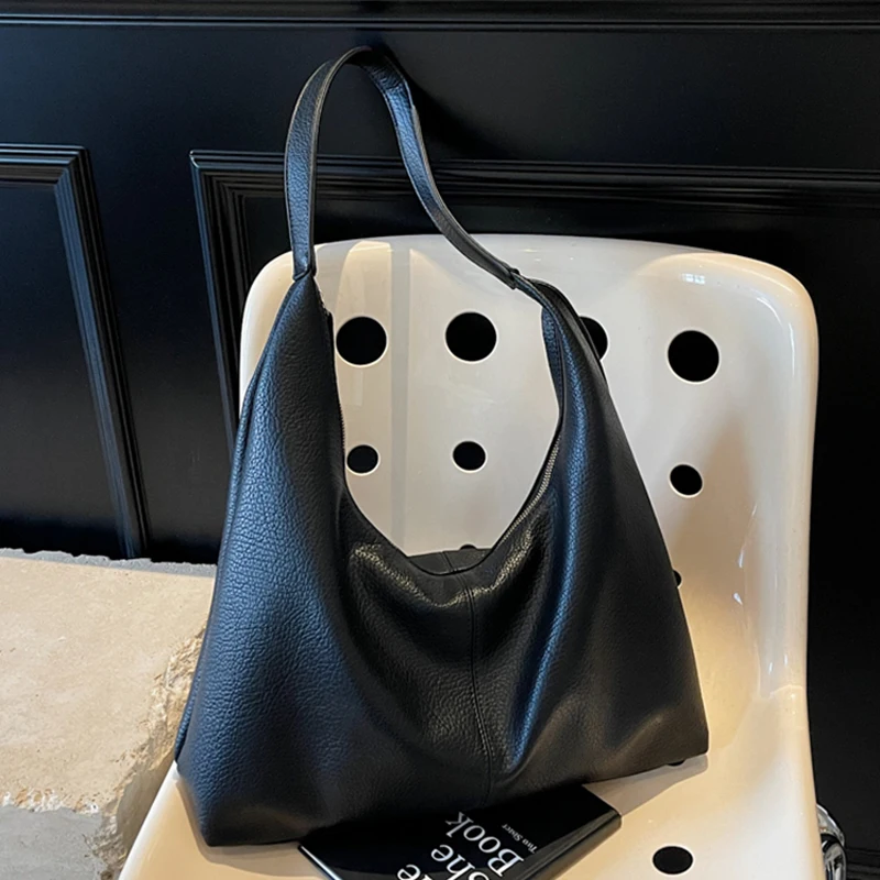 الملمس الجلود الناعمة سعة كبيرة حمل حقيبة 2026 جديد تنوعا تخفيف حقيبة يد ريترو عادية واحدة الكتف تحت الإبط حقائب #4