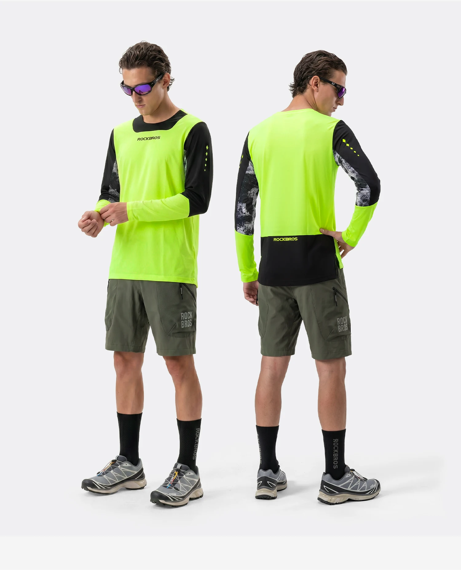 ROCKBROS Bicycle Jerseys Long Sleeves Pullover T-shirts Men Breathable XC Sports Tops MTB Road Bike Cycling Jackets Summer