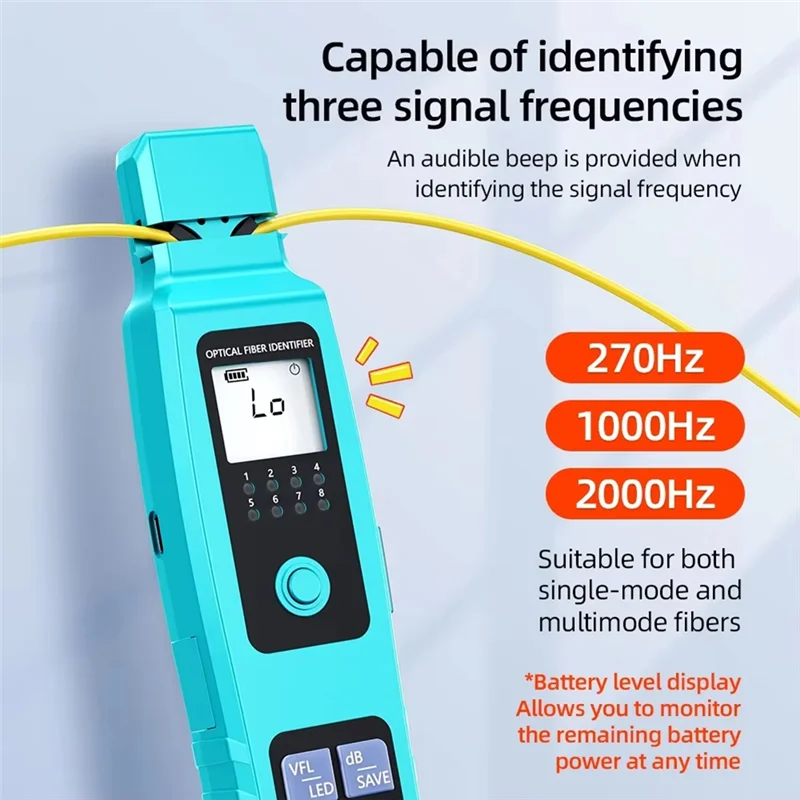 A-50+ Active Optical Fiber Identifier+Wire Tracker Visual Fault Locator Rechargeable Fiber Cable Tester-AU47