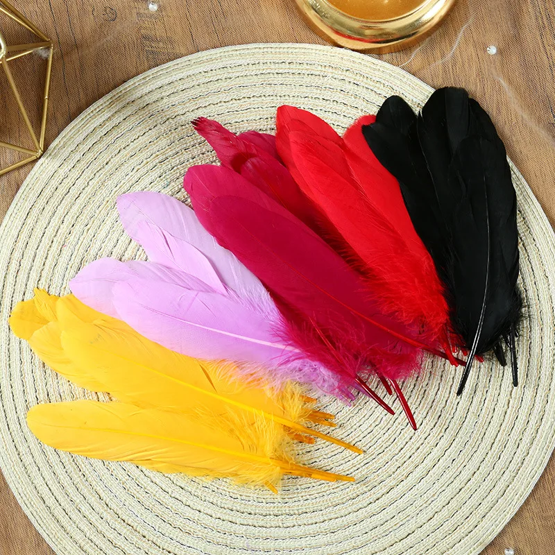 15-20cm Natural Goose Swan Samll Feather DIY Color Flutter Plume Stage Wedding Decoration Floating Plumas Spatter Balloon