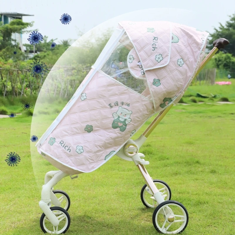 Universal Strollers Rain Sleeve Dirt Proof and Windproof Baby Travel Cart Cover for Protections Against Snow and Cold