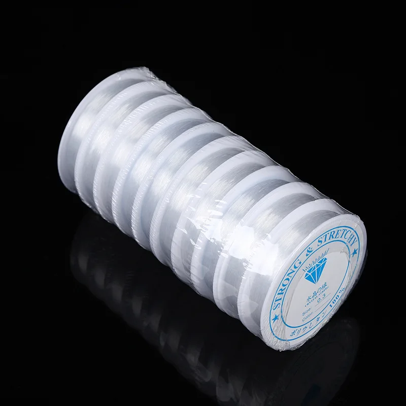 Fio Elástico Transparente Branco de Cristal para Montagem de Contas para Artesanato DIY Materiais para Fazer Joias