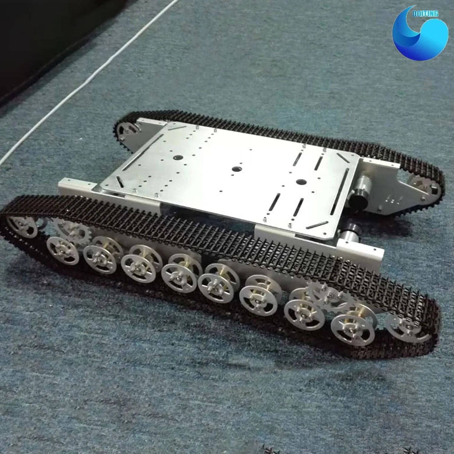 

RC Metal Tank Chassis 4wd Robot Crawler Tracked Caterpillar Track Chain Car Vehicle Mobile Platform Tractor Toy