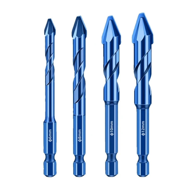 

4PCS 6/8/10/12mm Offset Hard Alloy Drill Bits Drilling Tiles Ceramic Brick Wall Durable and Efficient Dropship