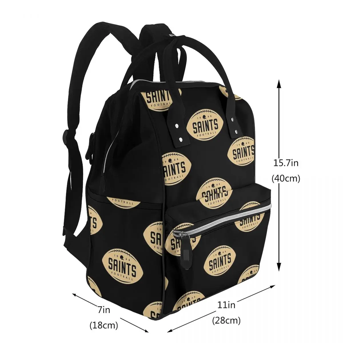 Football Shape New Orleans Saints Student Backpack School Bag Hiking Travel Daypack for Men Women Bookbag Shoulder Bags