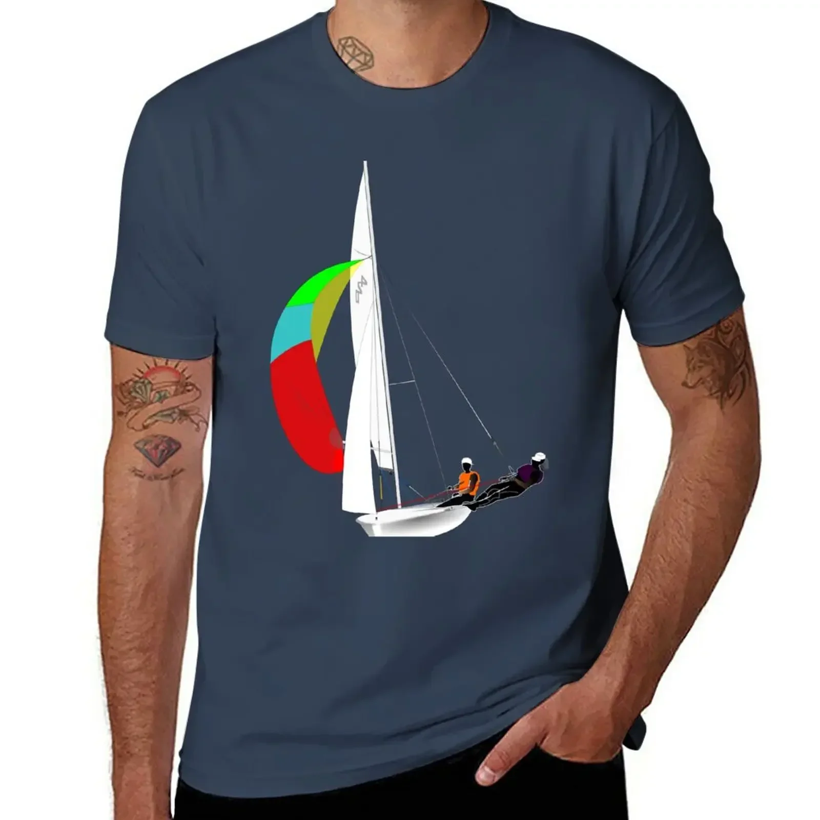 kawaii clothes aesthetic clothes Short sleeve tee mens graphic t-shirts pack 420 - Sailing Dinghy - 02 T-Shirt  men clothing