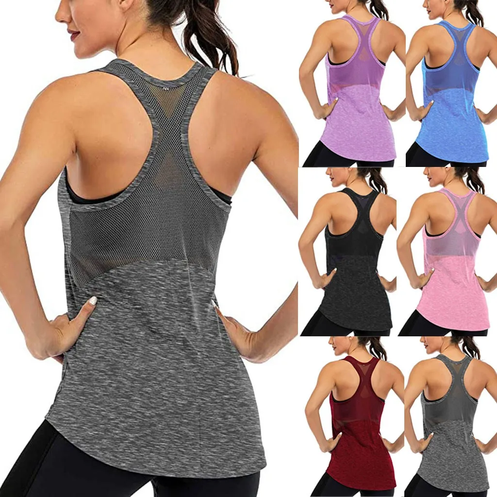 Maglietta da Yoga maglietta da donna di nuovo stile maglietta da Fitness allentata gilet da donna senza maniche maglietta sportiva ad asciugatura