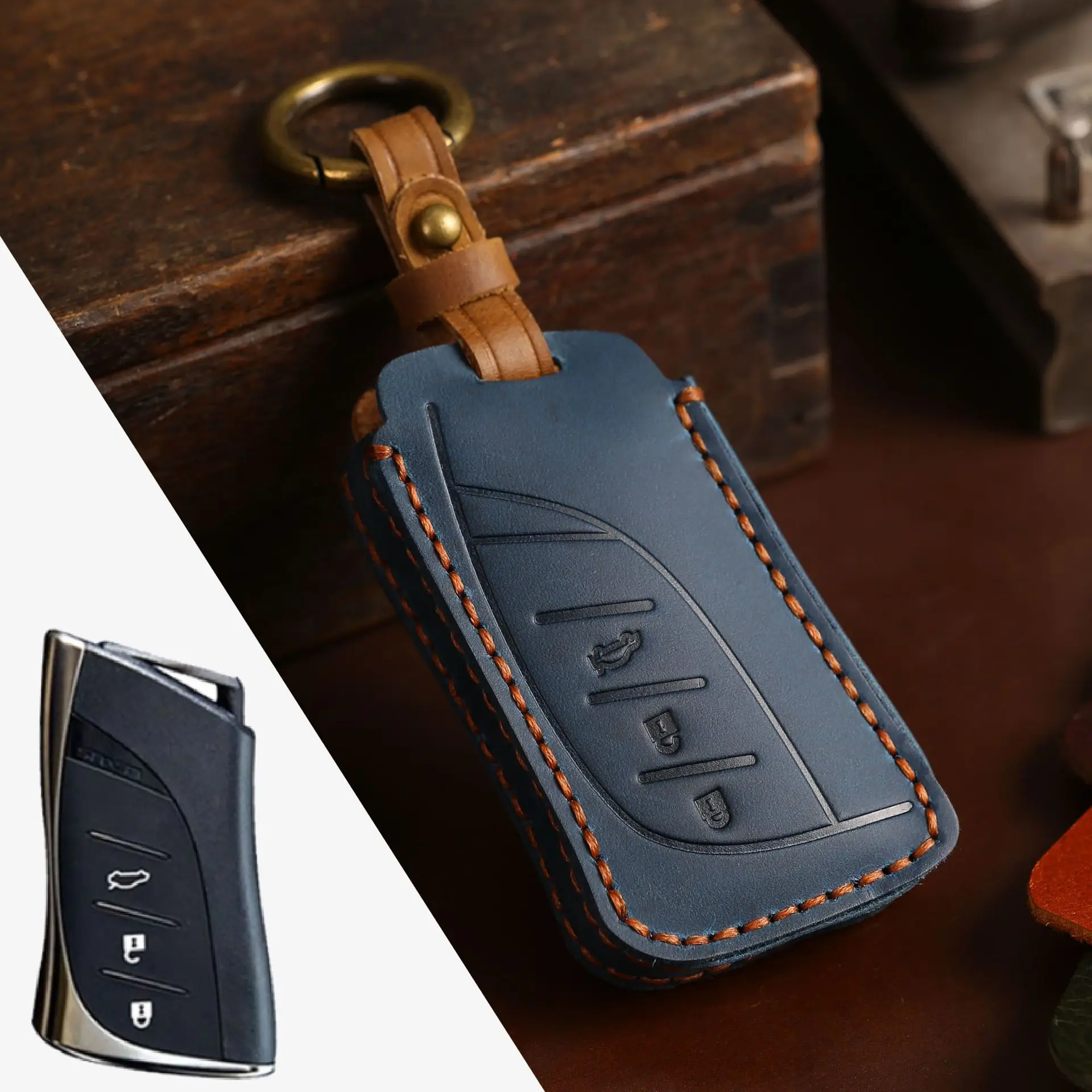 Leather Car Key Case for Lexus Rx 300 330 350 400h Is 250 200 Lx 470 570 Gx 460 470 Ct 200h IS ES GS RX LX GS GX NX LM350h LM500