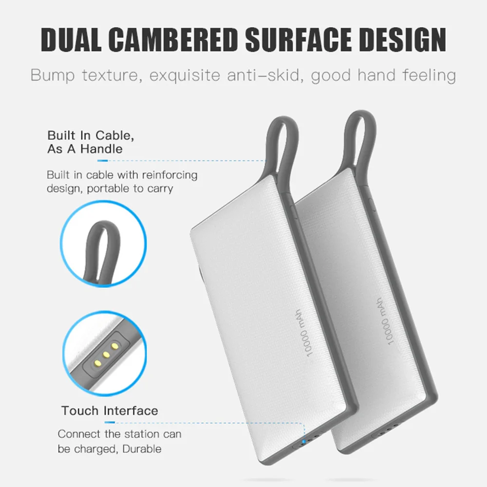 Domars Shared Power Bank 6x10000mAh PD 22.5W Fast Charging Built-in Charging Cable and Charging Base for Home Office and Cafes