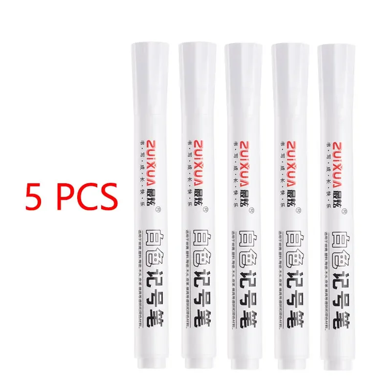 1–10 Stück weiße Markierungsstifte, 2,0 mm, ölig, wasserdicht, weißer Gelstift, DIY-Graffiti, Skizzieren, Marker, Schreibwaren, Schreiben, Schulbedarf