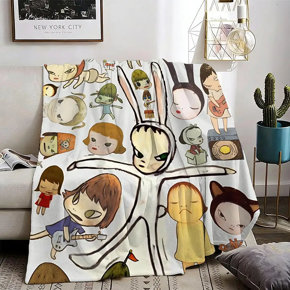 

Yoshitomo Nara Throw Lightweight 240g Flannel Blanket Soft Skin-friendly for Summer Cooling