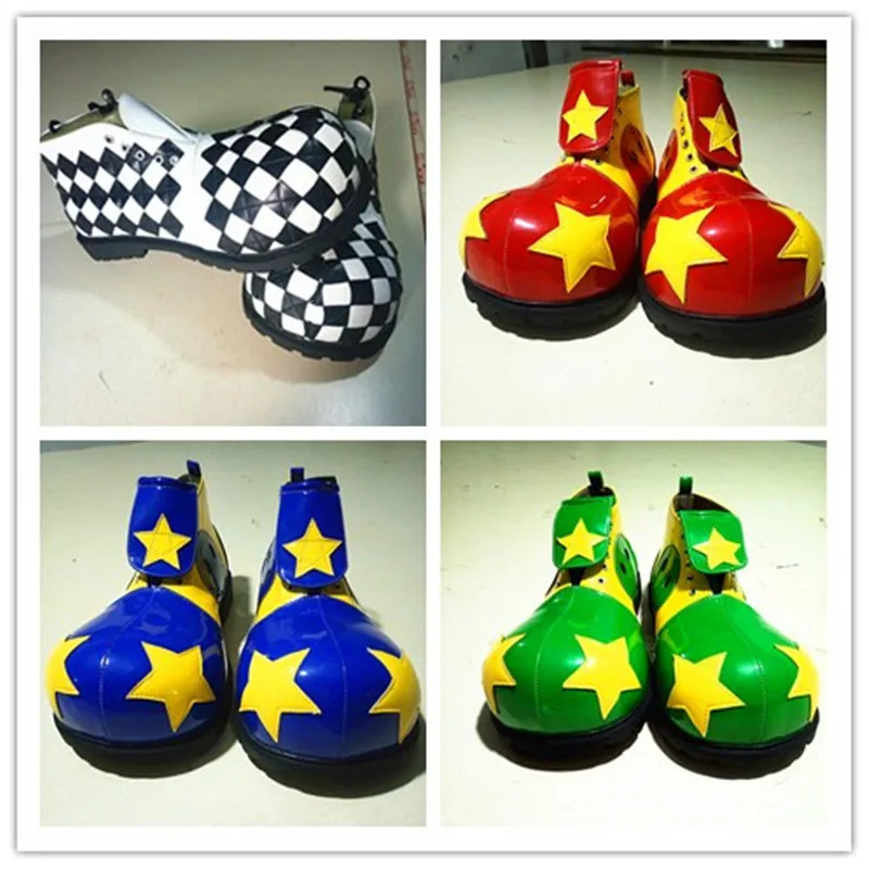 

33cm free size star adults clown cosplay boots funny clown shoes party supplies halloween cosplay shoes white black clown