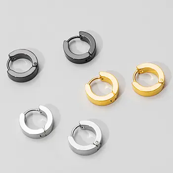 1對多款男女通用黑色金色不鏽鋼耳環,龐克哥德風穿孔假耳環飾品 10 最佳銷售 歌德式穿孔 - №1