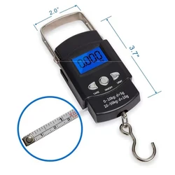 Portable Scale with Rule Digital LCD Display 50kg Electronic Luggage Hanging Suitcase Travel Weighs Baggage Weight Balance Tools