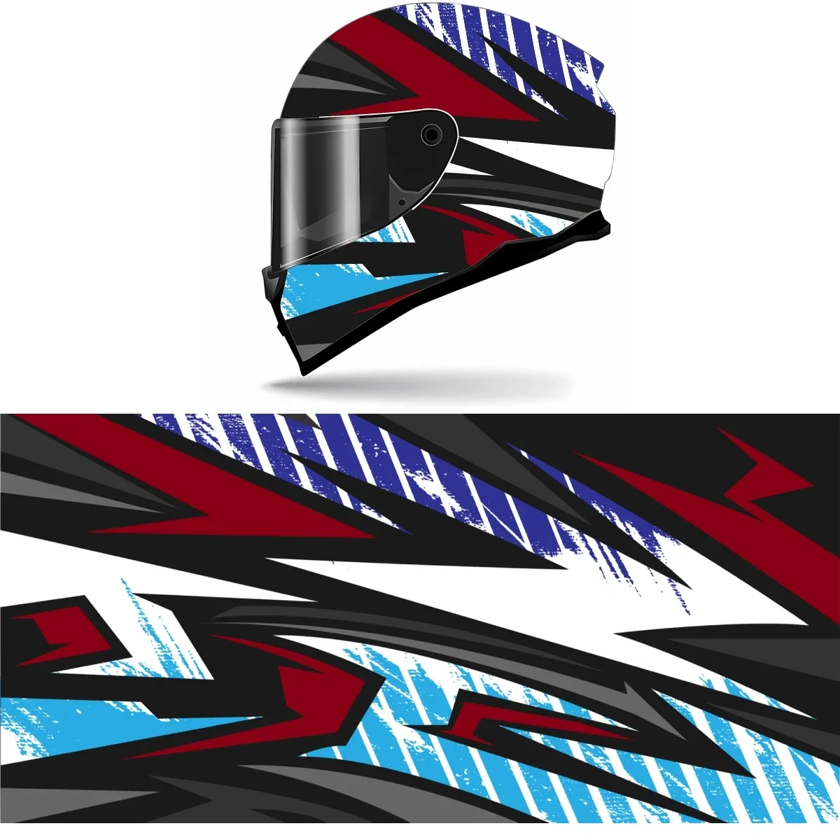 

Colorful irregular graphic stripes Motorcycle Helmet Stickers Self Adhesive Racing Custom Helmet Decal Wrap Vinyl Decal Stickers