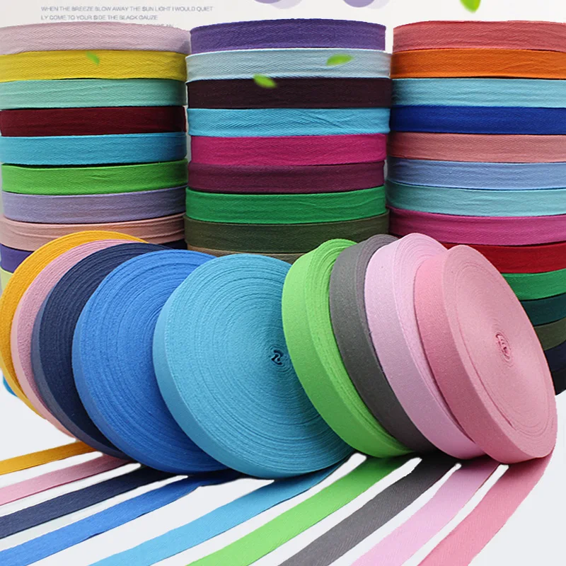 Wholesale 50yards 1cm 2cm Chevron Cotton Tape Ribbon Webbing Herring Bonebinding Tape Lace Trimming for Packing DIY Accessory