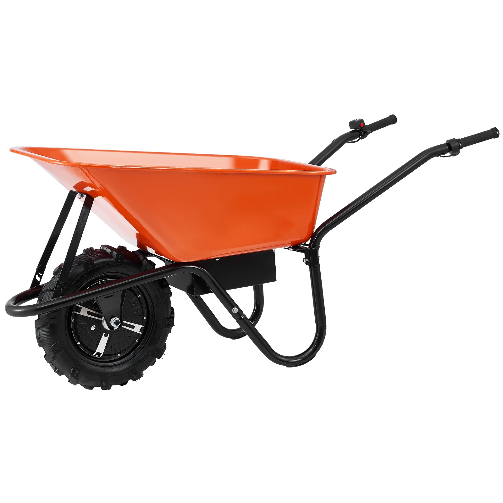 SucceBuy Electric Wheelbarrow Cart Utility Garden Wagon Dump Cart with Metal Handle &16