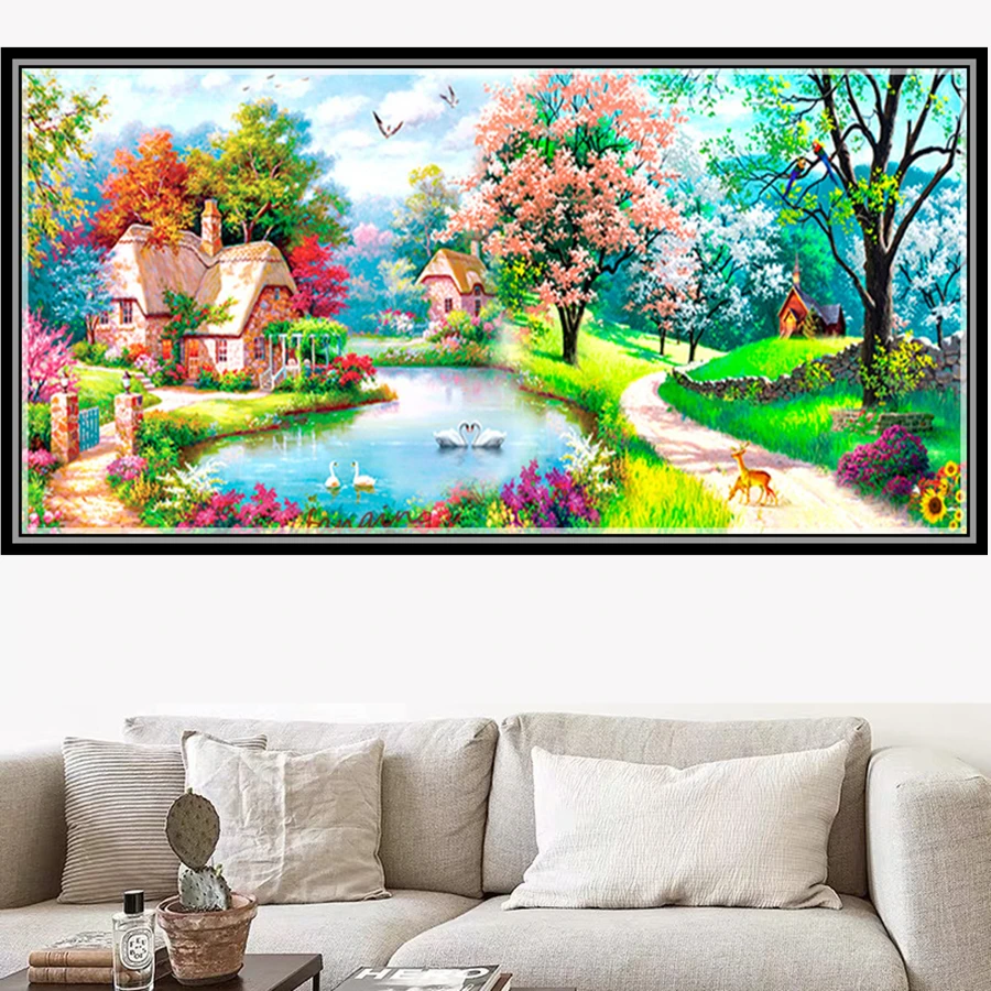 

Classical Landscape DIY 5D Diamond Painting Full Drill Square Embroidery Mosaic Art Picture Of Rhinestones Home Decor Gifts