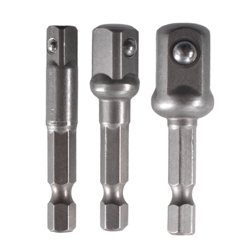 3x 1/4 3/8 Impact Grade Socket Adapter Drill Nut Driver Power Extension Bit