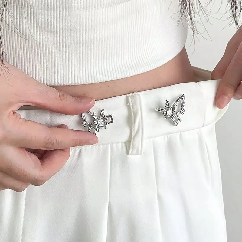 Fashion Butterfly Waist Buckle Simple Non-Stitching Detachable Button Accessory New Trend in Waist Fashion