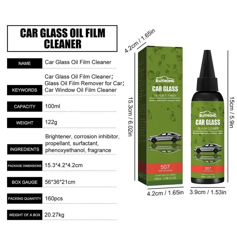 Limpiador de vidrio para coche, película de aceite para parabrisas, limpiador Universal para ventana, pulido de vidrio