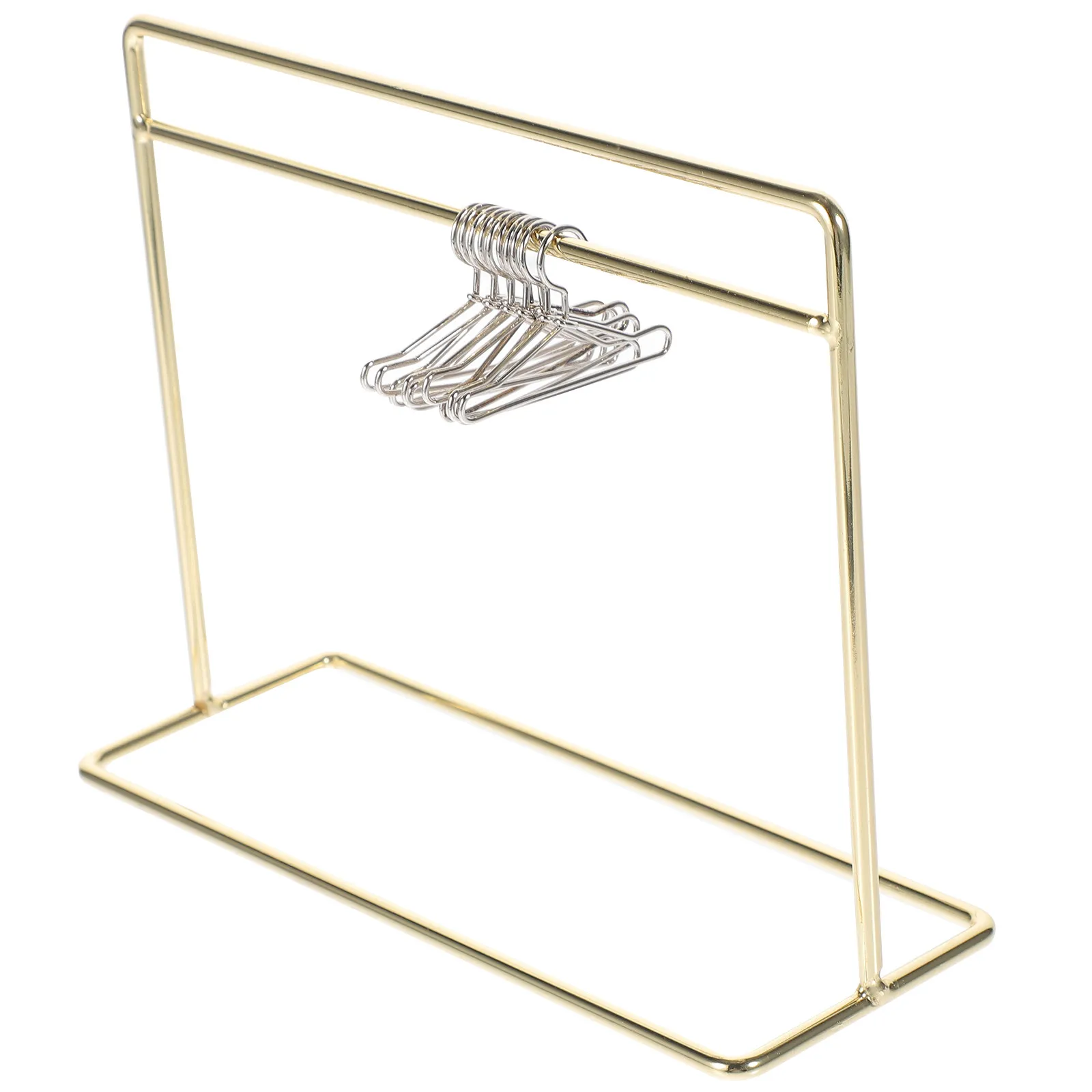 

1Set Mini Coat Hanger Clothes Rack Iron Sturdy Garment Display Stand for Dollhouse Accessories Nursery Room Storage Organizer
