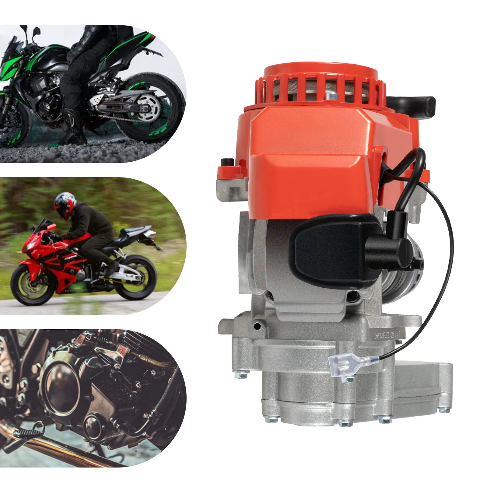 49CC Offroad-Motor, Aluminiumlegierung für Haltbarkeit und Langlebigkeit, Reichweite bis zu 48 Meilen pro Stunde für Power-Minibikes, Mini-Dirt-Bikes