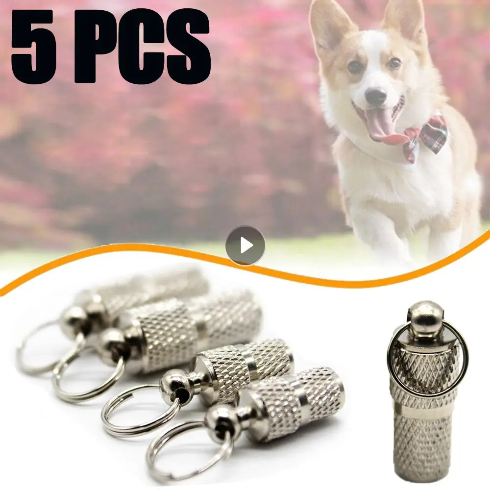 5pcs Silver Golden Pet Cat Dog ID Tag For Dogs Cats Anti Lost Name Address Label Identity Storage Tube Collar Pet Products Home