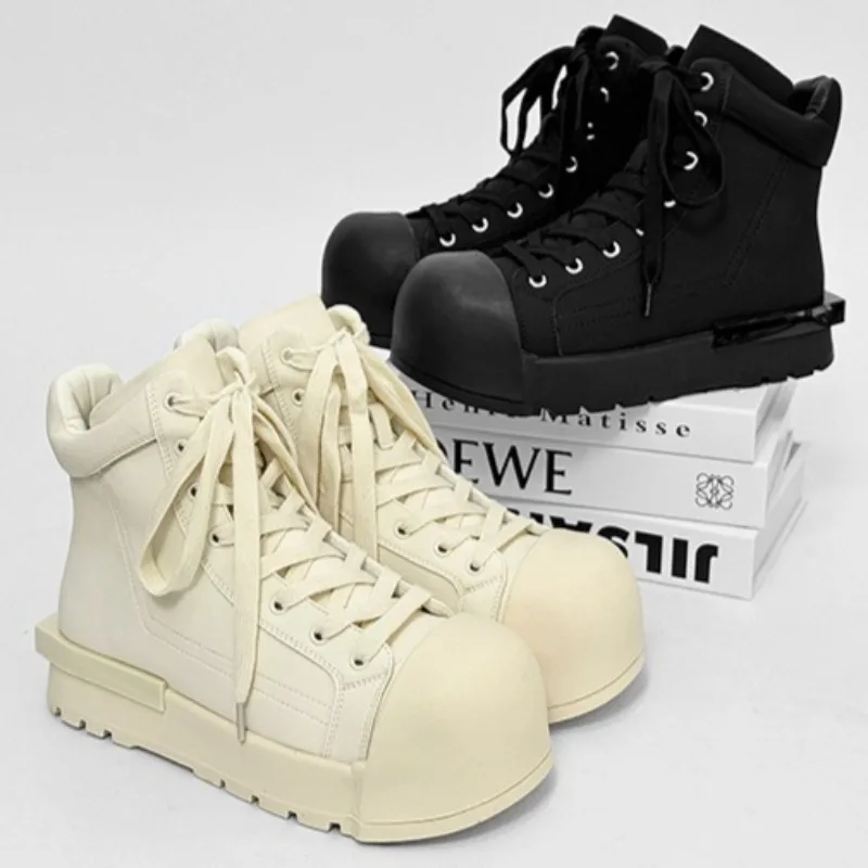 Shoes for Men Fashion Platform High Top Boots High Quality Big Head Ankle Booties Thick Sole Trendy Derby Men Boots Botas Hombre