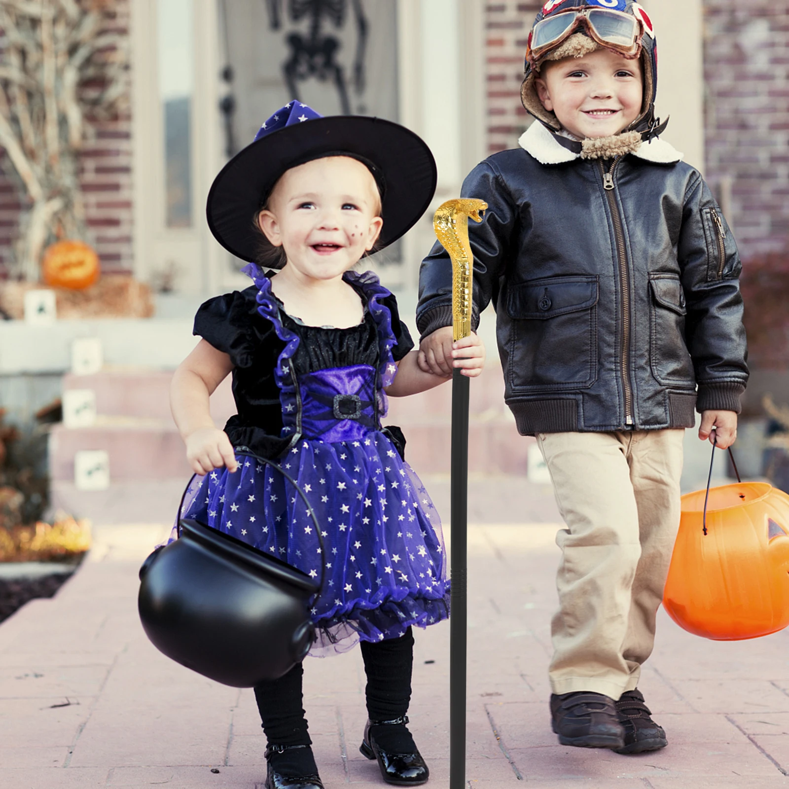 Sceptre de canne à tête de serpent, accessoire de Costume d'halloween léger ABS, Design exquis, bâton de marche, décor de Performance, Cosplay