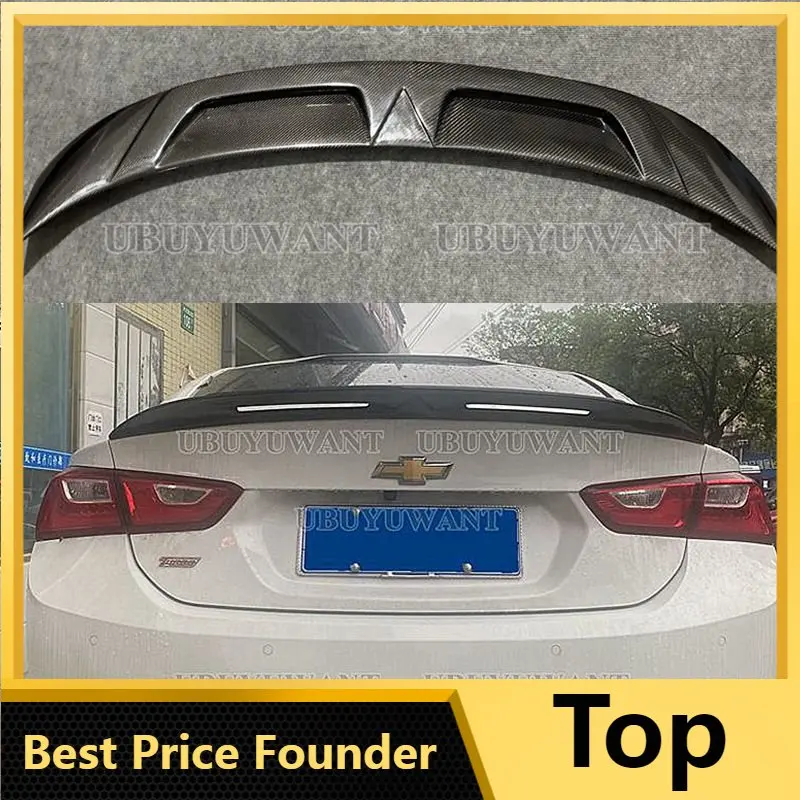 For Chevrolet Malibu XL Spoiler 2016-2019 Year Glossy Carbon Fiber/FRP Rear Wing R Style Accessories Car Refitt Spoiler