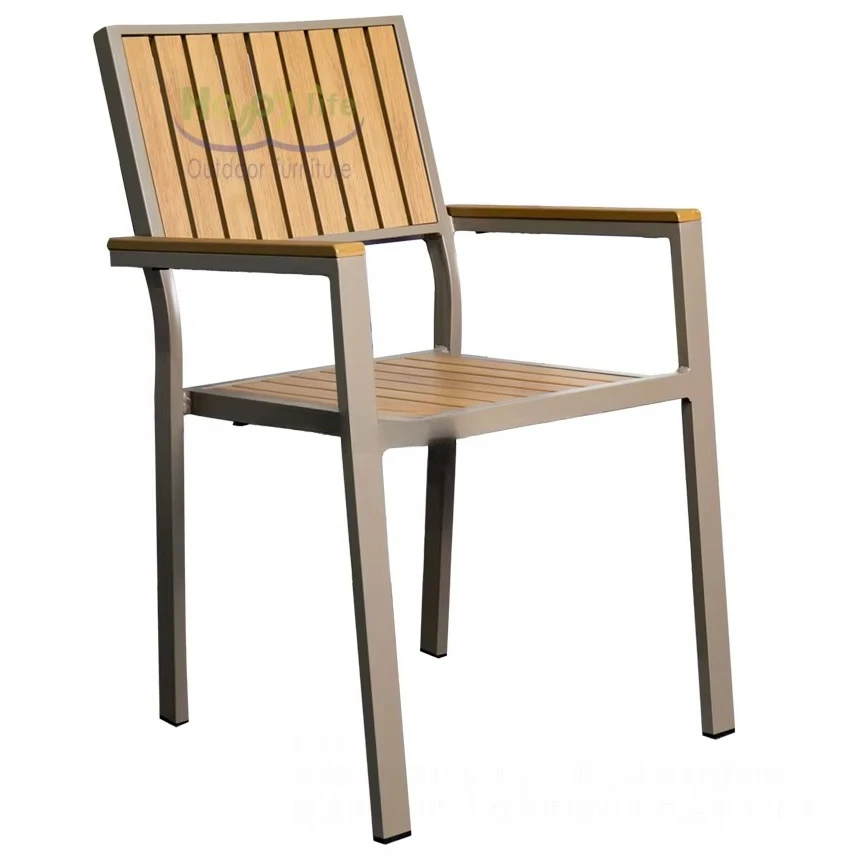 Modern Lightweight Stackable Aluminum UV Resistant Waterproof Sturdy Metal Outdoor Chair