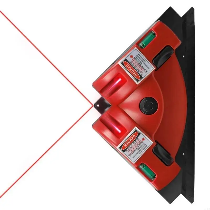 L74D Precise Lasers Square Tool 90 Degree Angles Projection For Wall Tile Alignment Floor Positioning Includes Bubble Level
