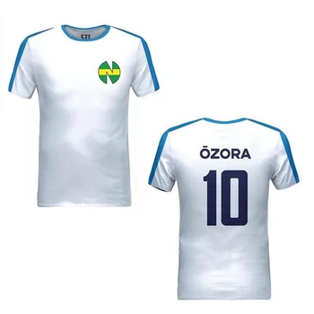 2024 Kids Japan Anime Captain Tsubasa Nankatsu School Soccer Jersey Ozora Tsubasa Cosplay White Football Shirt Kids Adults Tops