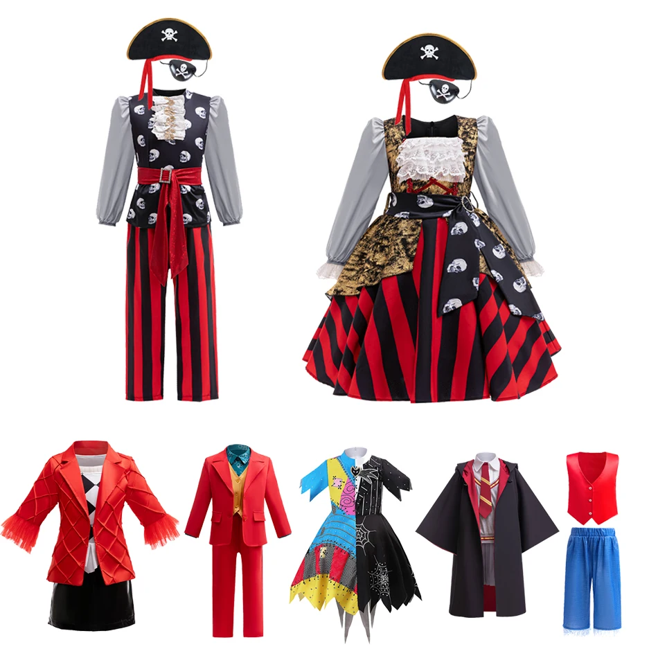 Children Halloween Disguise Clothes Pirate Costume Movie Characters Play Clothing Halloween Horror Costume Carnival Party Outfit