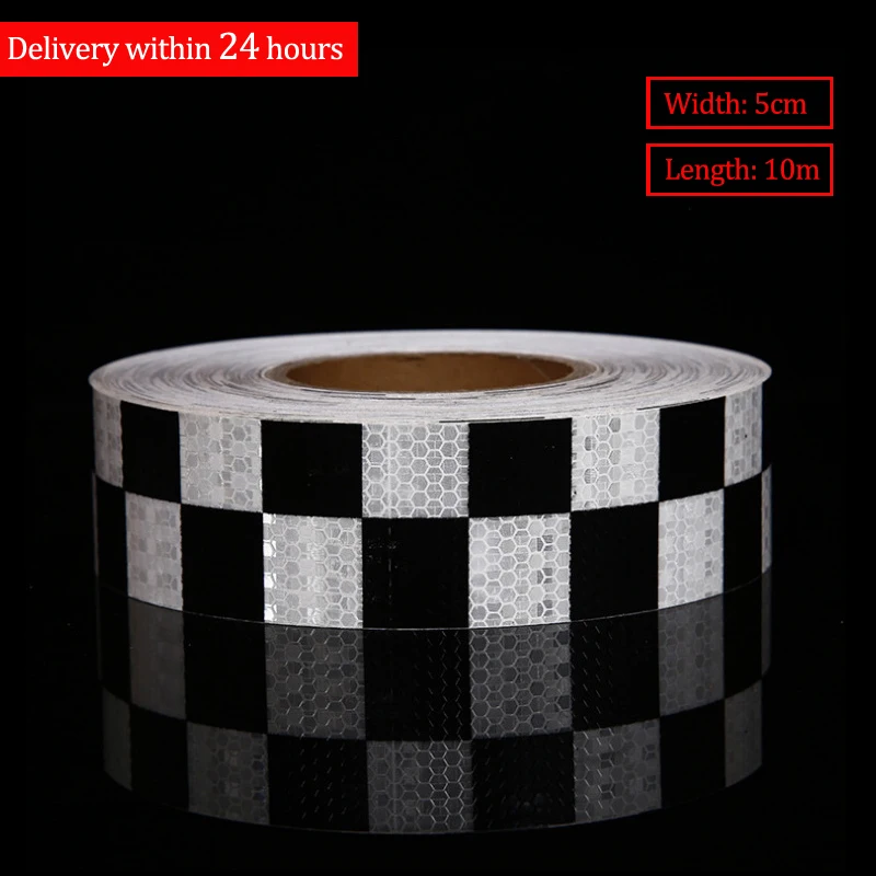 

5cmx10m/Roll Safety Mark Warning Tape Reflective Stickers For Car