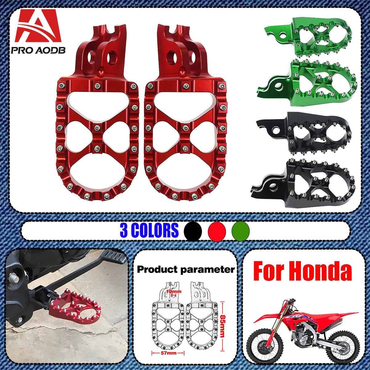 

Motorcycle CNC Foot Pegs Rests Pedals Footpegs 2002-2023 For HONDA CRF 150R 250R 450R 250 450 X RX L M CR 125 250 150R CR250R