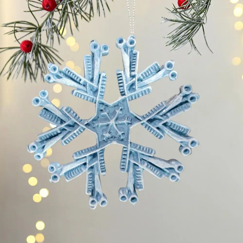 Refined Room Decoration Christmas Tree Decor for Hairdressers Resin Comb Scissors Snowflake Ornament Decorative for Hairdresser