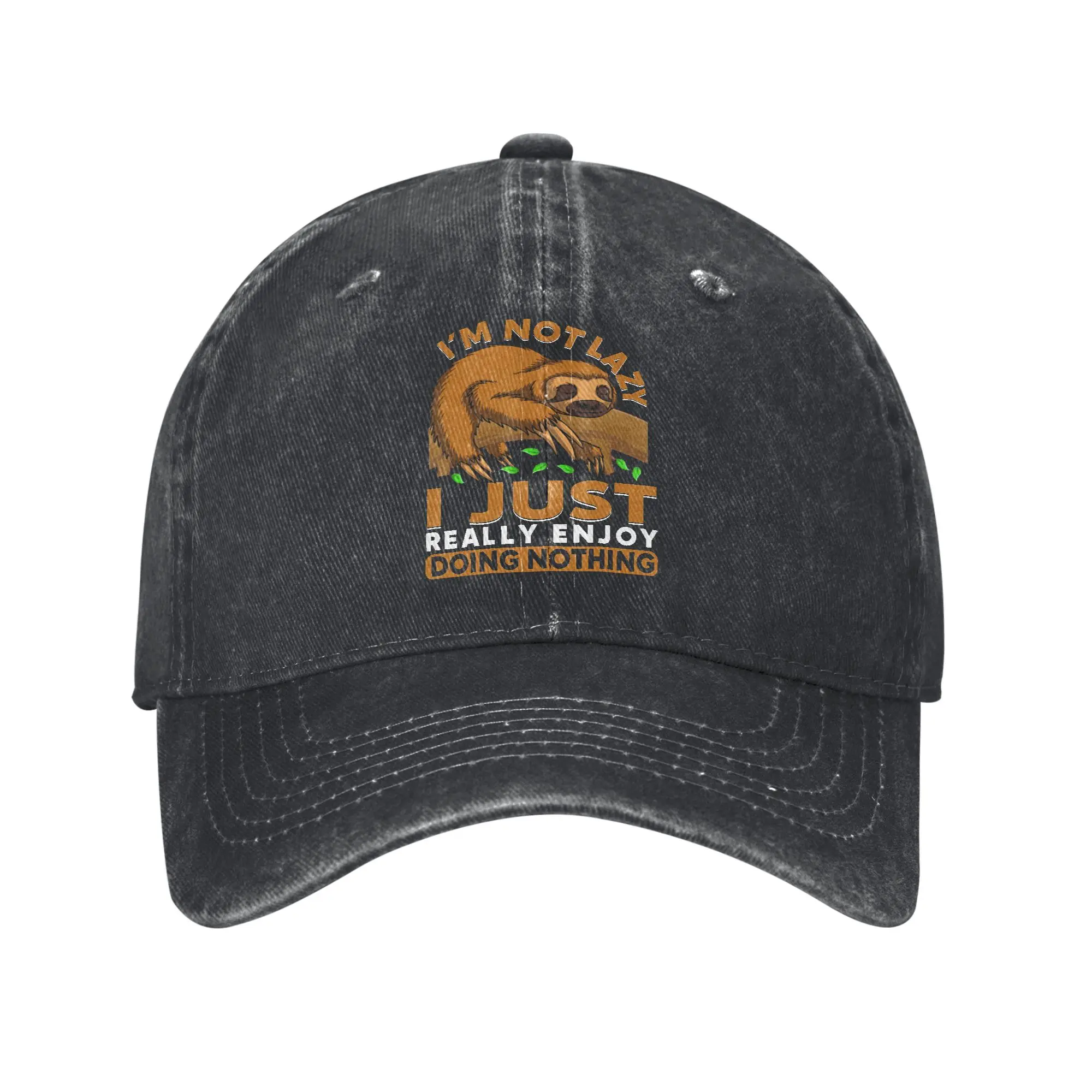 Unisex I'm Not Lazy I Just Really Enjoy Doing Nothing Print Hats Fashion Distressed Cotton  Baseball Cap Adjustable