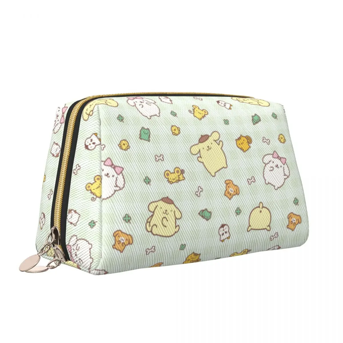 Funny Pompompurin Leather Makeup Bag Trend Large Capacity Cosmetic Bags Accessories Woman Zipper Beauty Toiletry